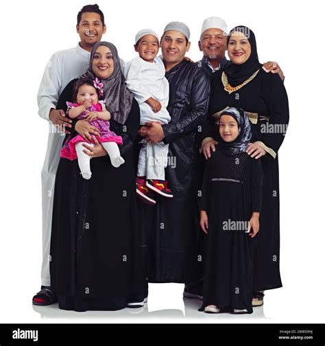 big family portrait  muslim women men  children