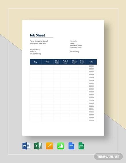 Free 13 Sample Job Sheet Templates In Pdf Ms Word