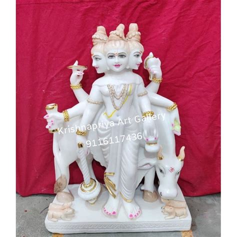 White Marble Duttatreya Statue At Rs In Jaipur Id