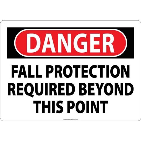 Osha Danger Fall Protection Required Beyond This Point Visual