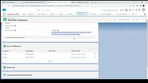 Salesforce Cpq Product Rules Type Alert Youtube