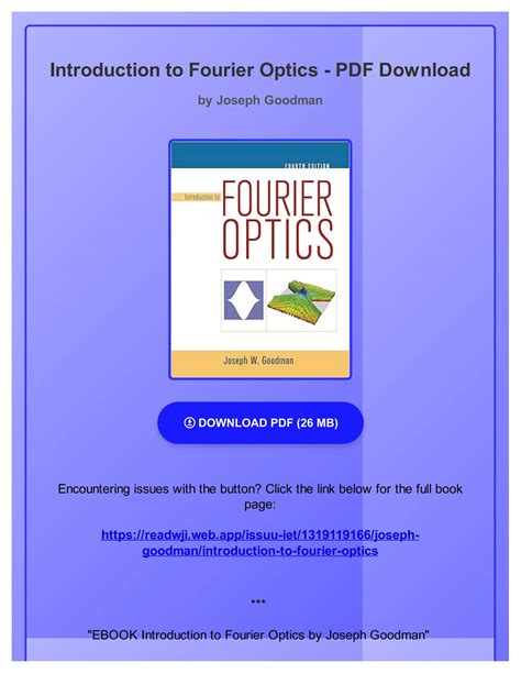 Ebook Introduction To Fourier Optics By Joseph Goodman By