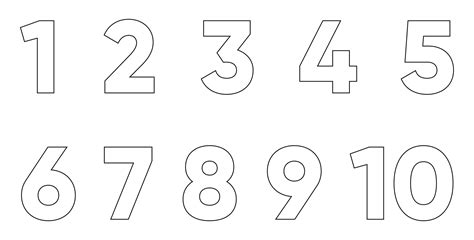 Free Large Printable Numbers 1 10 Printable Jd