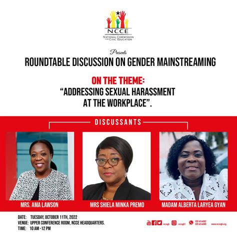 Upcoming Roundtable Discussion On Addressing Sexual Harassment At The