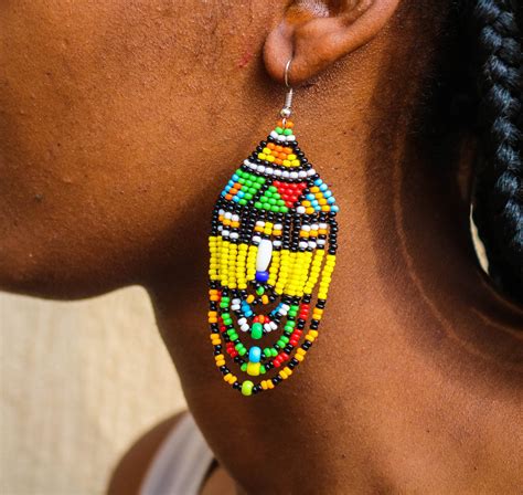 Beaded Dangle Earrings African Earrings Zulu Earrings Etsy