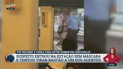 PSP recorre à força para deter homem por não usar máscara na estação de