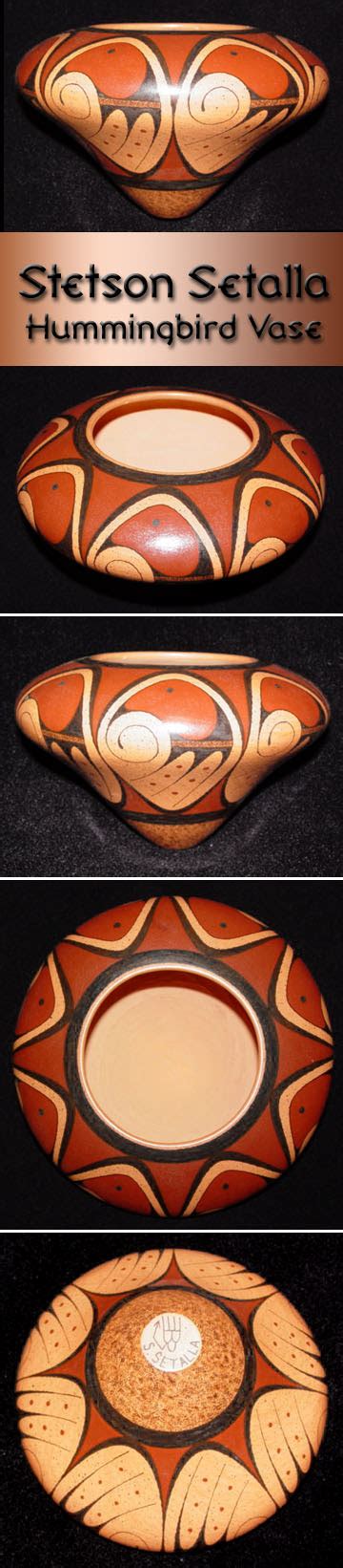 Stetson Setalla Hummingbird Vase Hopi Pottery