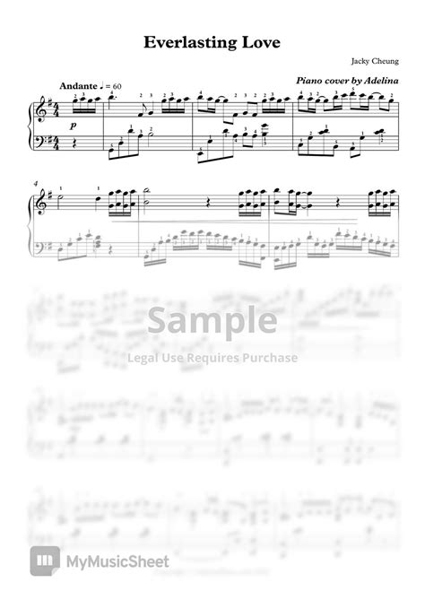 Jacky Cheung Everlasting Love Sheets By Adelina Piano