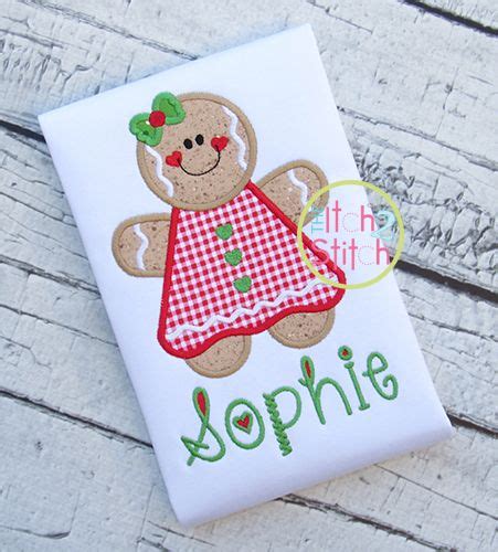 Gingerbread Girl Applique Machine Embroidery Designs By JuJu