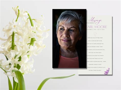 Printable Funeral Prayer Card Template Digital Photo Prayer Card Editable Catholic Prayer Card