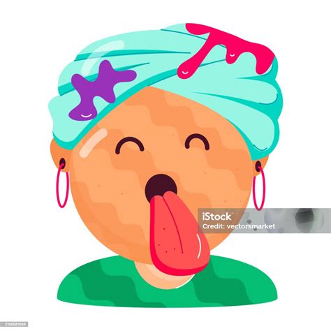 Download This Flat Sticker Of A Silly Man Stock Illustration Download Image Now Adult