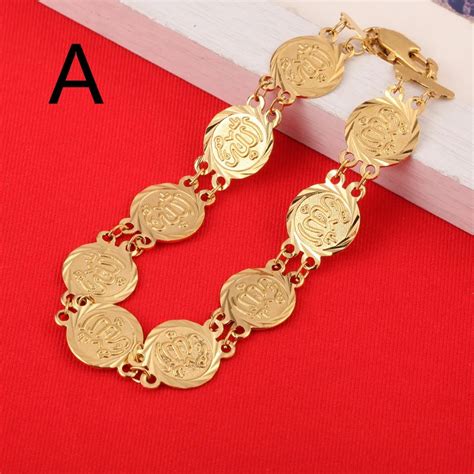 Muslim Islamic Allah Arabic Religious Jewelry Islam Gold Color Islamic