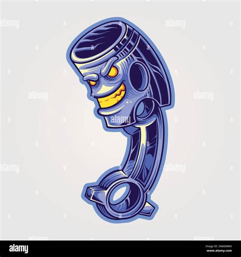 Angry Retro Racing Piston Illustration Vector Illustrations For Your