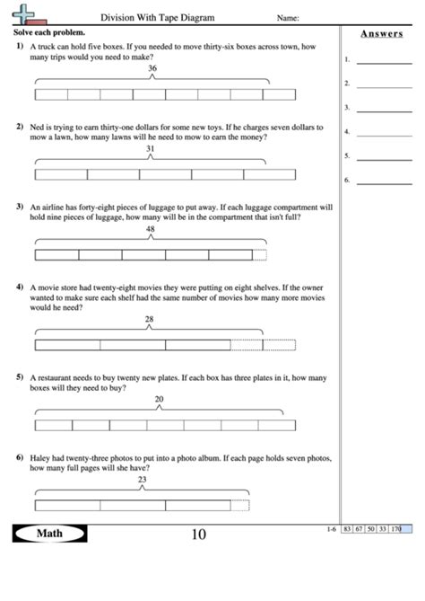 Tape Diagram Grade 2 Worksheets