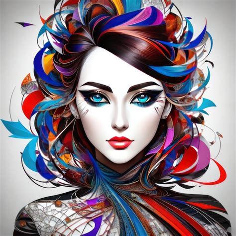 Premium Ai Image A Woman With Colorful Hair And A Rainbow Hair Style