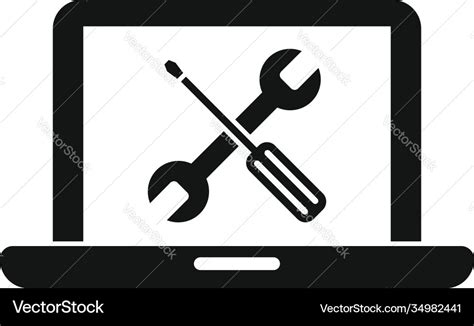 Laptop Repair Icon Simple Style Royalty Free Vector Image