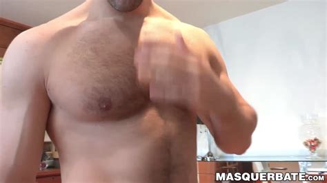 Hunky Muscular And Masked Guy Nathan Topps Solo Masturbates