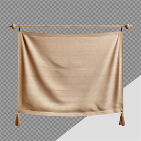 Premium Psd Realistic Fabric Banner Hanging On Ropes Png Isolated On