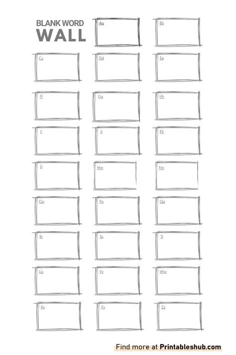 Free Printable Blank Word Wall Templates [pdf Included] Printables Hub