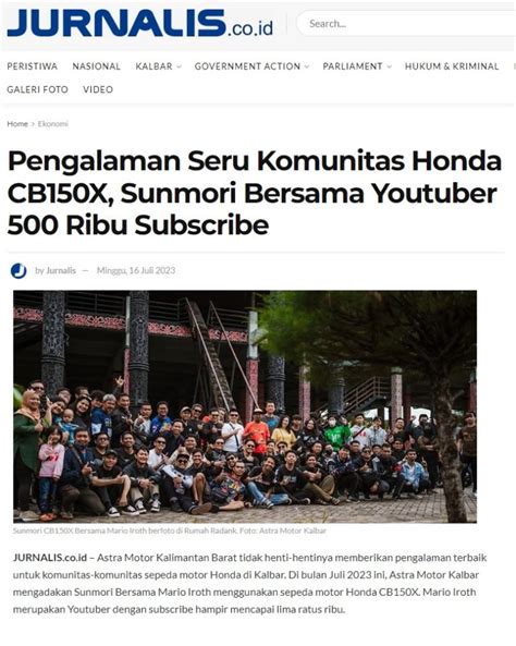 Pengalaman Seru Komunitas Honda CB150X Sunmori Bersama Youtuber 500