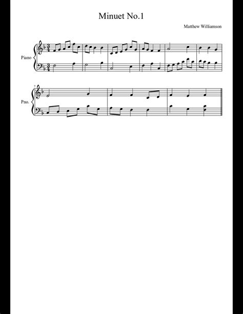 Minuet No1 Sheet Music Download Free In Pdf Or Midi