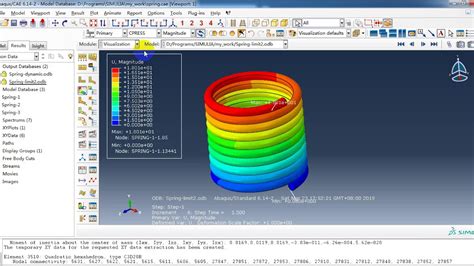 Abaqus Tutorial Step By Step Steel Spring Static Load Limit Analysis Youtube