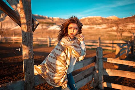 Sunrise On The Ranch Corral Cowgirl Ranch Outdoors Brunettes