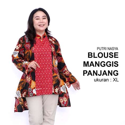 Promo Atasan Batik Blouse Big Size Wanita Ld 140 Jumbo L Xl 2l 3l 4l 5l