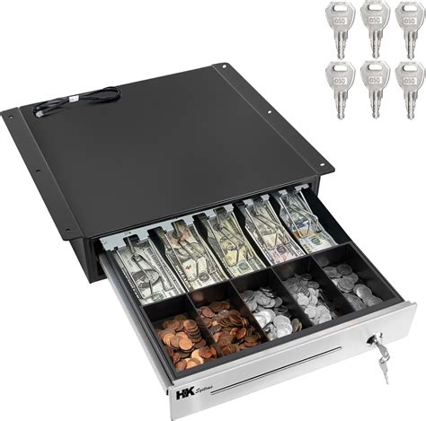 Stainless Steel Front Heavy Duty Black Pos Cash Drawer With 5bill