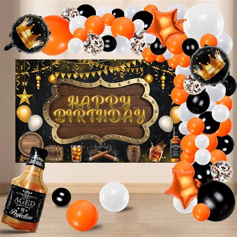 Amazon Whiskey Party Decorations For Men Black And Gold Aged To