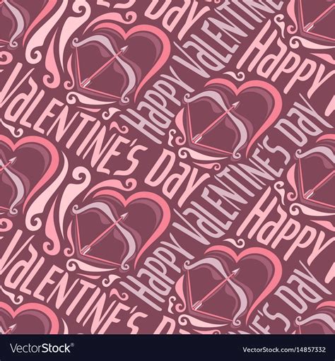 Seamless Pattern For Happy Valentines Day Vector Image