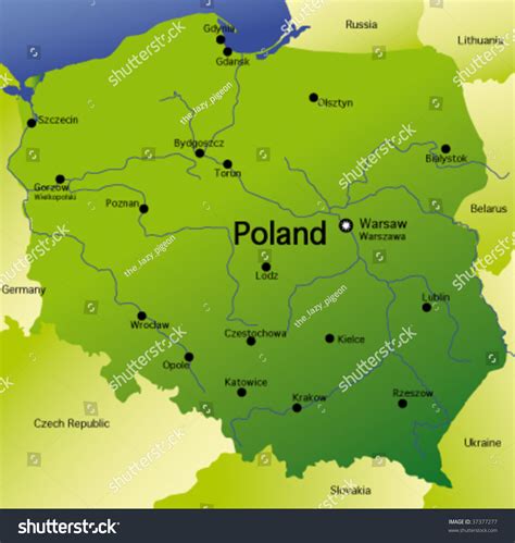 Detailed Vector Map Poland 库存矢量图（免版税）37377277 Shutterstock