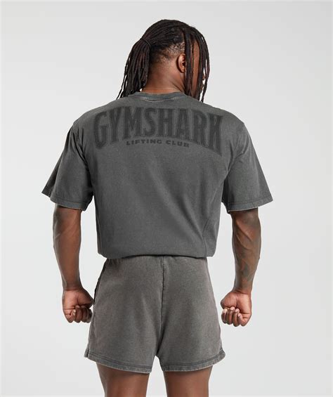 Gymshark Heritage Washed T Shirt Onyx Grey Gymshark