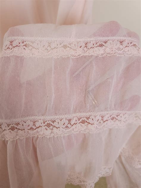 Vintage 1970s Pink Lace Chemise Slip Dress Night Gown Lingerie Etsy