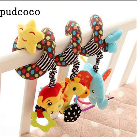 Baby Cot Plush Animals Toys Spiral Activity Hanging Decoration Soft