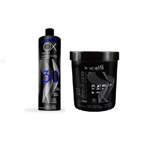 Kit Souple Liss Pó Descolorante 10 tons Platinum Plex Ox 30v no Shoptime