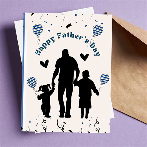 Happy Fathers Day Printable Card Fathers Day Greeting Card Father And