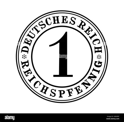 1 Reichspfennig Deutsches Reich Of Germany Outlined In Vector The