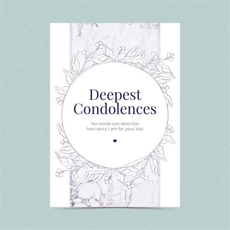 Free Vector Hand Drawn Condolence Card Template