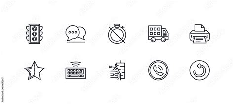 Outline Icons Set From Ultimate Glyphicons Concept Editable Vector