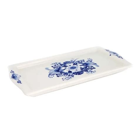 Servies Royal Delft Cakeschaal Delfts Blauw Bloem 29 Cm