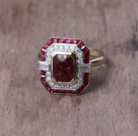 Bague Saphir Et Diamants Bague De Fian Ailles Rubis Bague Bague De