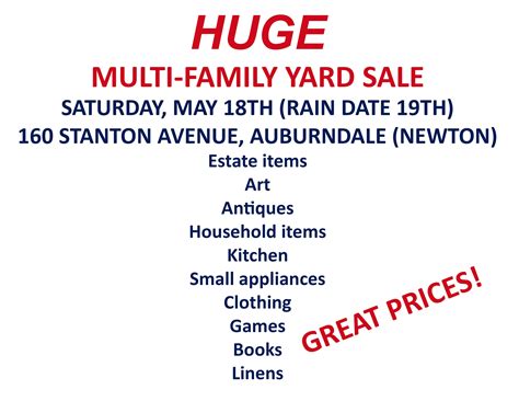 Huge Multi Yard Sale Newton Ma Patch