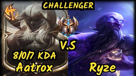 Odoamne AATROX Vs RYZE 8 0 7 KDA TOP CHALLENGER GAMEPLAY EUW