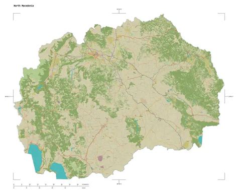 Forma De Un Mapa Topogr Fico De Estilo Humanitario Osm De Macedonia Del