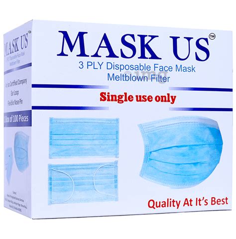 Mask US 3 Ply Disposable Face Mask Meltblown Filter Buy Box Of 100 0