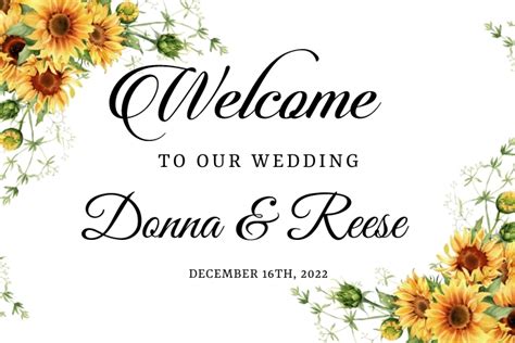 Copy Of Floral Wedding Welcome Sign Postermywall