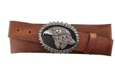 Herren Gürtel aus Leder braun mit Schnalle Adler Unique Belt