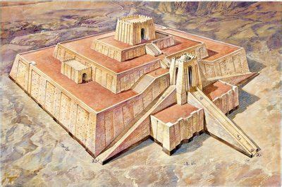 Reconstruction of the Ziggurat at Ur (colour litho) Wall Art & Canvas ...