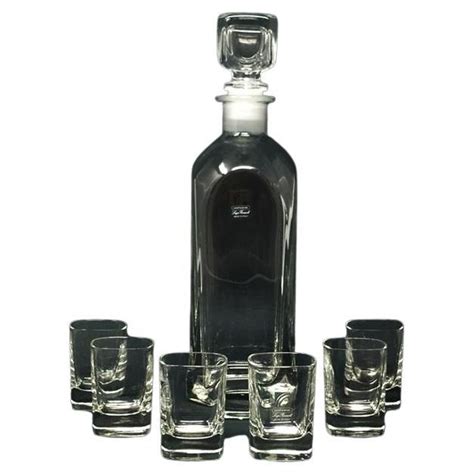 Czechoslovakian Crystal Decanter Set And Glasses From 1920s For Sale At